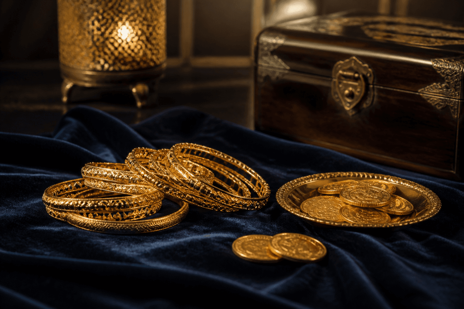 gold jewellery arranged for a thoughtful zakat calculation — Zakat Guide for Beginners: Nisab, Hawl & the 2.5% Method